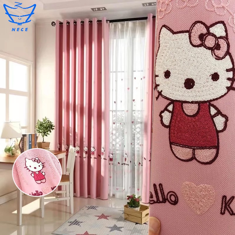 💖พร้อมส่ง💖ผ้าม่าน ม่านทึบแสง ม่านห้องนอนและห้องนั่งเล่น ม่าน HelloKitty ม่านกันยูวี