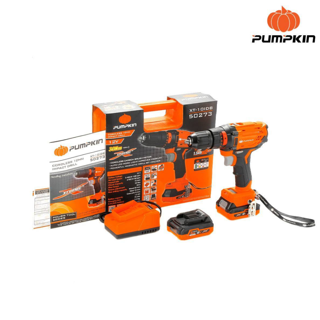💥แท้ ส่งด่วน💥PUMPKIN สว่านกระแทกไร้สาย 10 mm. Li-ion รุ่น XT-10IDB สว่านไร้สาย 50273