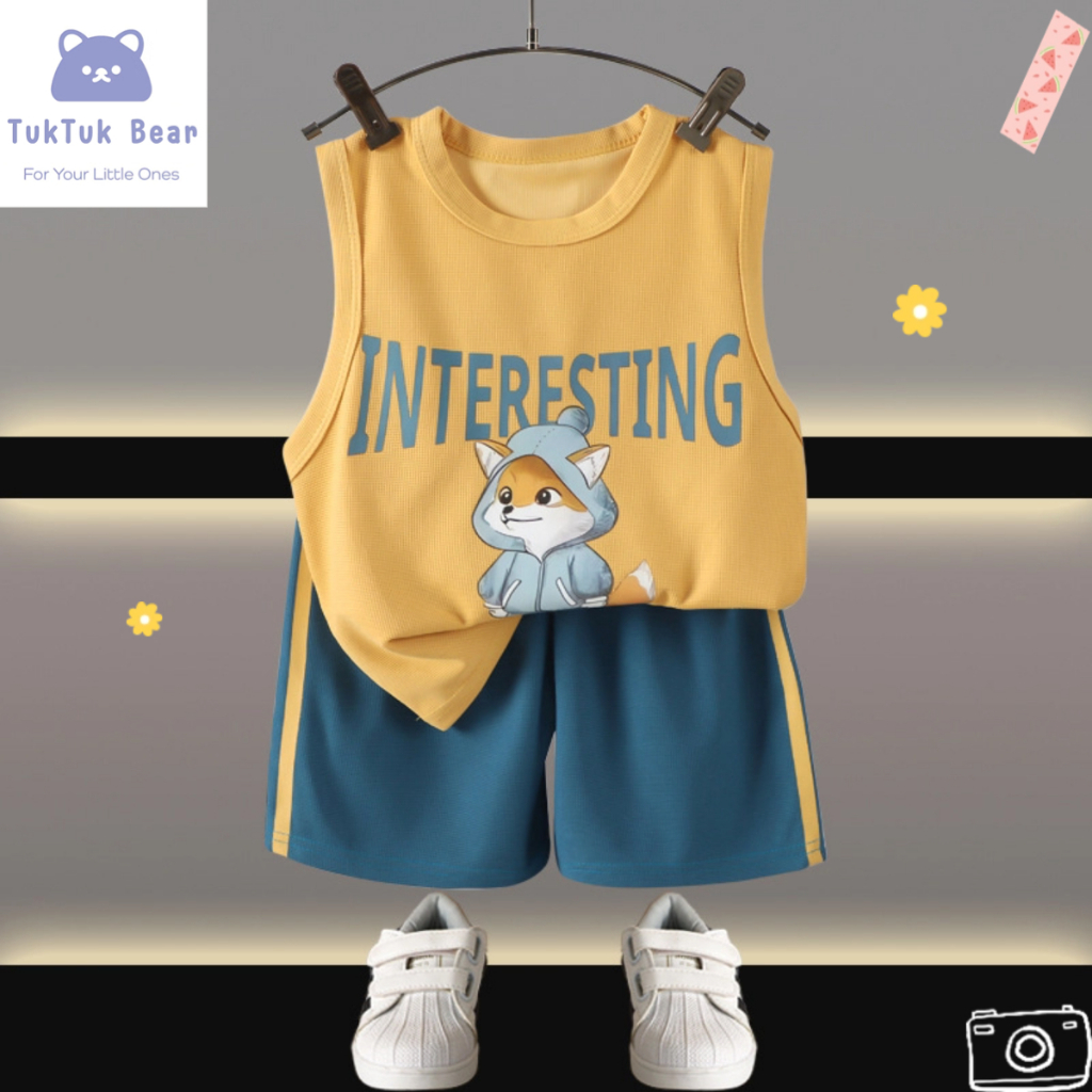 ชุดเสื้อกล้ามเด็ก ระบายอากาศดี+สไตล์เกาหลี ใส่สบาย พร้อมส่ง