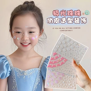 Rubuyou สติกเกอร์เพชร DIYรูปผีเสื้อดอกไม้3D คริสตัลออโรร่าสีสันสดใส ตกแต่งสําหรับตกแต่งใบหน้า ร่างกาย เทศกาล ปาร์ตี้-COD