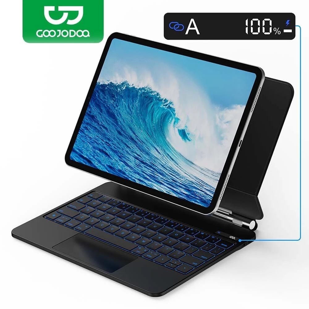 GOOJODOQ คีย์บอร์ด Thai พร้อมหน้าจอ Lcd สําหรับ For Ipad Pro 11 Pro13 2024 Air 5 Air 4 Air6