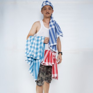 ผ้าขาวม้าผ้าทอบ้านไร่ ตรารถไฟ เนื้อดี สีไม่ตก ขนาดใหญ่ทอพิเศ…