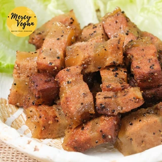 หมูสามชั้นพริกไทยดำ (มังสวิรัติ) ขนาด 480 กรัม Plentery Food x Mercy Vegan อาหารมังสวิรัติ