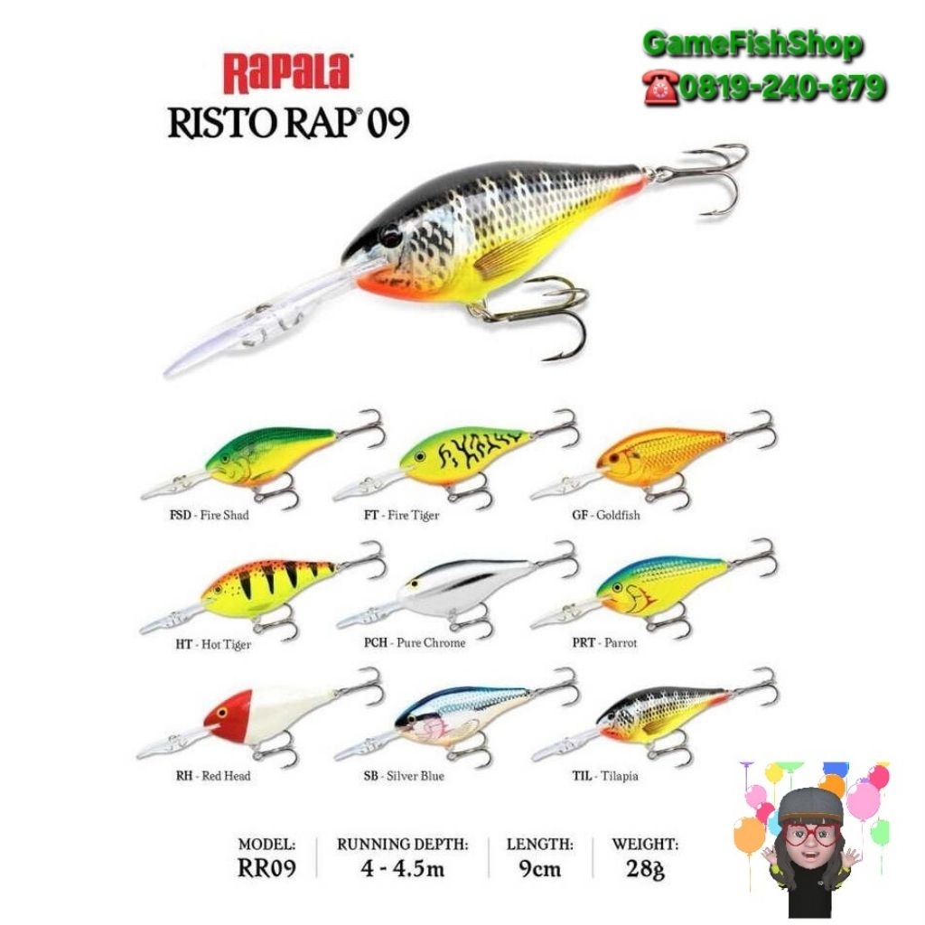 RAPALA RISTO RAP 7cm 8cm 9cm 28g ของแท้💯