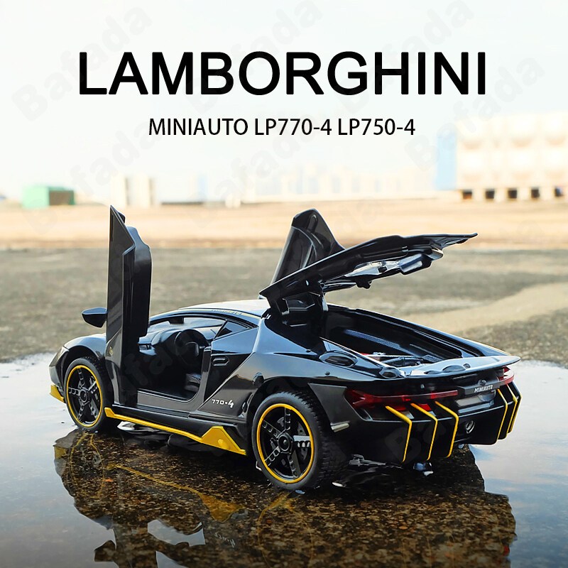 โมเดลรถ lamborghini 1:32 Alloy รถรุ่นหล่อ แบบดึงกลับโลหะผสม ซุปเปอร์คาร์แล แลมบอร์กินี่ โมเดลรถเหล็ก ยกหาง