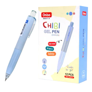 Oniso ปากกาเจล Chibi Mini หมึกน้ำเงิน 0.5 มม. ด้ามสั้น กะทัดรัด มียางสัมผัสนุ่ม ด้ามมี 3 สี gel pen