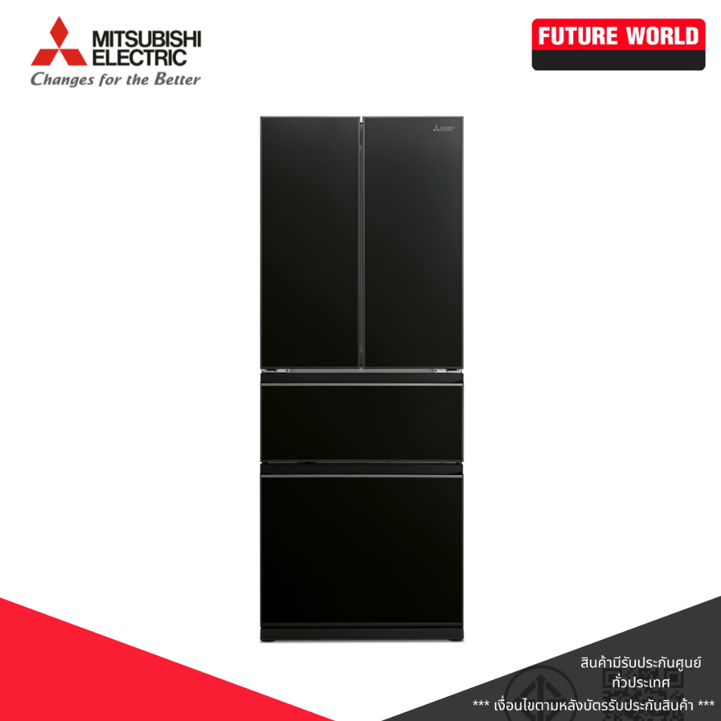 ตู้เย็น MULTI DOOR ยี่ห้อ MITSUBISHI รุ่น MR-LX50EY-GBK ความจุ 15.6 คิว กระจกดำ