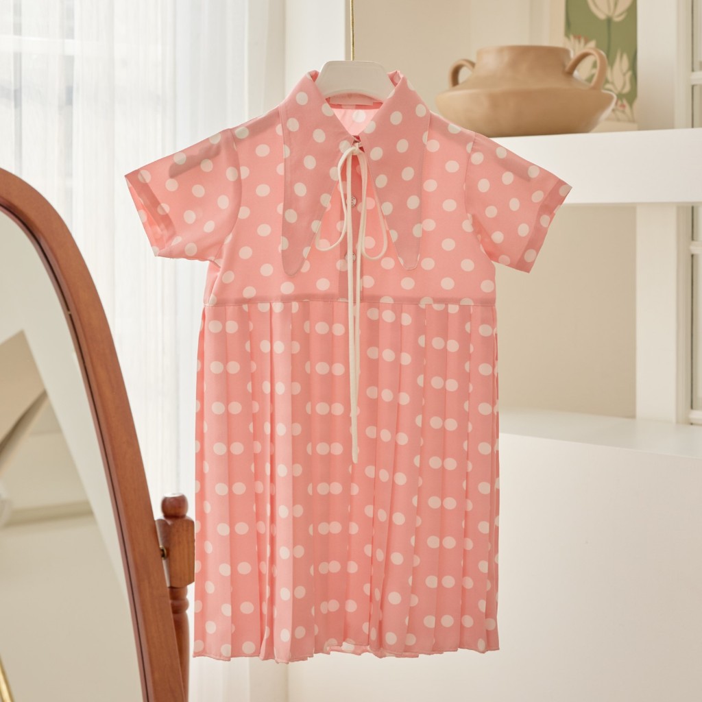 VACAY INDEED | Mini Mina Dress ลาย Pink Polka Dot  🎀  /พร้อมส่ง* - รูปที่ 6