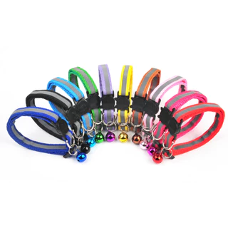 AL-139 ปลอกคอสัตว์เลี้ยง ปลอกคอสุนัข หมา ปลอกคอแมว collar มี 12 สี ปรับขนาดได้ (สายสะท้อนเเสง ตัวล็อกสีดำหน้าแมว)