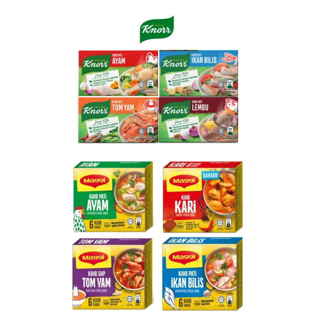 มีฮาลาล ซุปก้อน ปรุงรส คนอร์ แม๊กกี้ knorr maggi 1 กล่อง มี 6 ก้อน