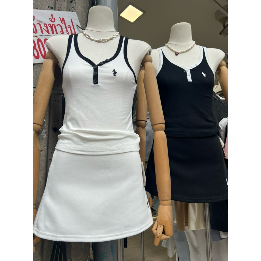 Siwaกระโปรงกางเกงปักโลโก้ม้า