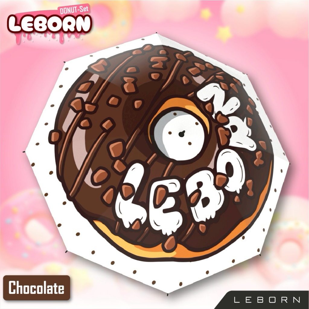 LEBORN ร่มลาย Donut สี Chocolate มี 2 ขนาด 30 นิ้ว และ 23 นิ้ว