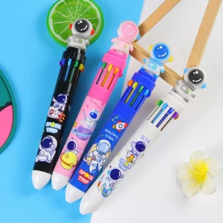 🔥ส่งในไทย🔥 ปากกากดหลายสี 10 สี ขนาด0.7มม. ปากกาลูกลื่น ปากกาหลายสี ปากกาลายการ์ตูน เครื่องเขียน ของแจก