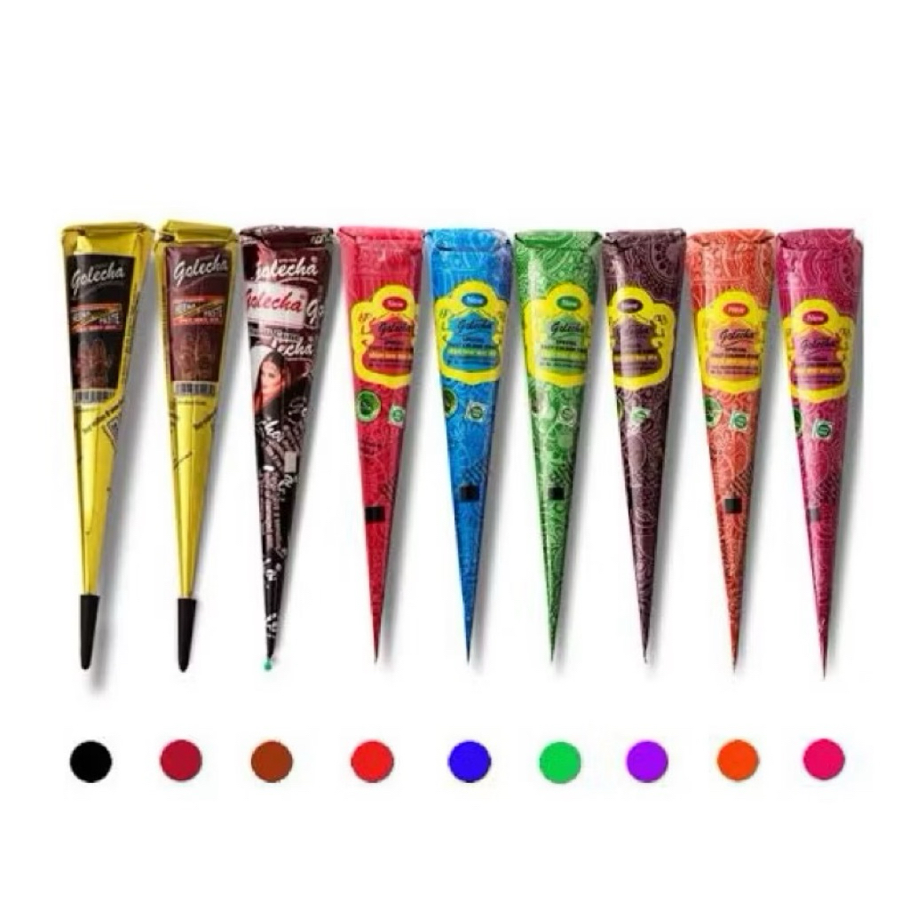 All Types And Colors Of Golecha Henna Cone And Tube/Henna Golecha Cone And All Types Of Henna Tubes 