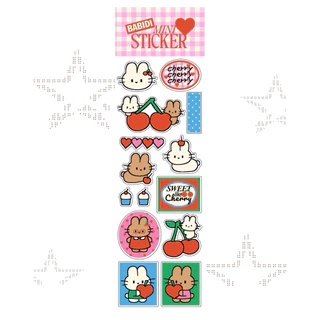 (Mini Sticker) CHUBBY BUNNY / สติกเกอร์ลายกระต่าย ขนาด 5.2x14.7 cm