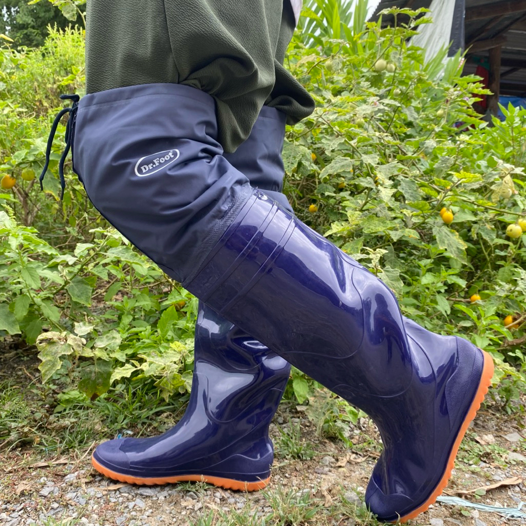 💦พร้อมส่ง💦รองเท้าบูท ตรา Dr.foot ทนทาน กันน้ำ ยาว24นิ้ว มี2สี เขียวดำ กับ สีน้ำเงิน