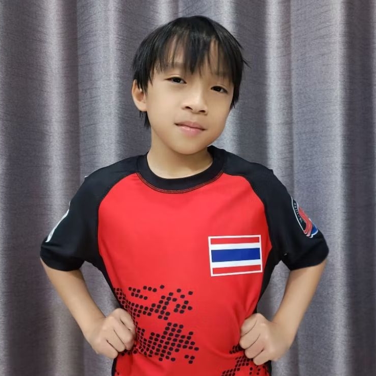 เสื้อ Rash Guard ยี่ห้อ dahlia สีแดง ลาย JJAT 🇹🇭