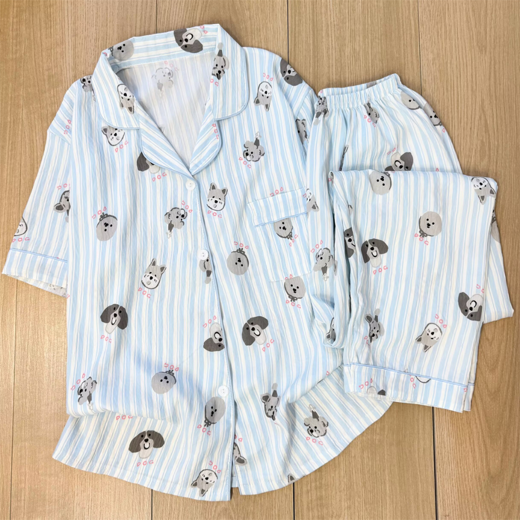 ชุดนอนผ้าไหมญี่ปุ่น อก44 นิ้ว เนื้อผ้าบางเบาใส่สบาย  เเขนสั้น-ขายาว ฟรีไซส์🧡ส่งไวจากไทย