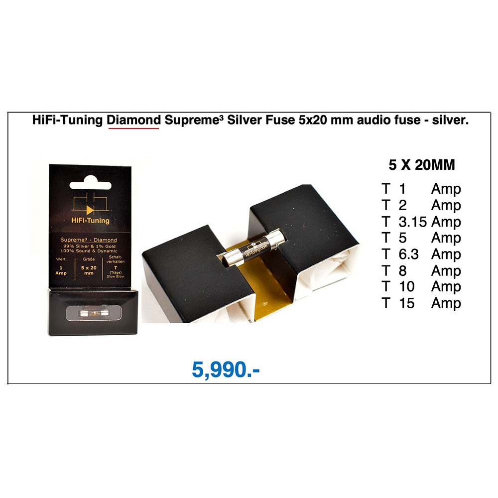 HiFi Tuning Fuse รุ่น Supreme 3 Diamond Silver (5x20mm)