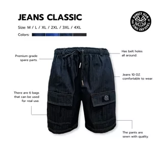 Monkey Siam | Jeans Classic - ยีนส์คลาสสิก M-4XL เอว 25-48 กางเกงคาร์โก้ ขาสั้นผู้ชาย