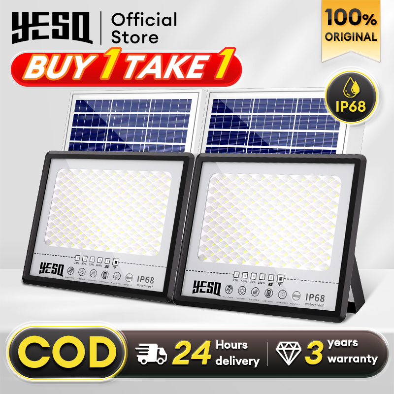 🔥ซื้อ 1 แถม 1🔥ไฟโซล่าเซลล์ 40000W ไฟโซล่าเซล IP67 กันน้ำกลางแจ้ง สว่างอัตโนมัติเมื่อฟ้ามืด จับเวลาระ