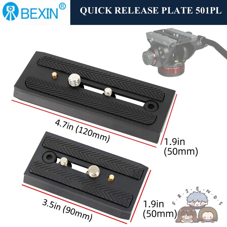 Quick Release Plate 501PL สำหรับ Manfrotto 701HDV 501HDV 503HDV MH055M0-Q5