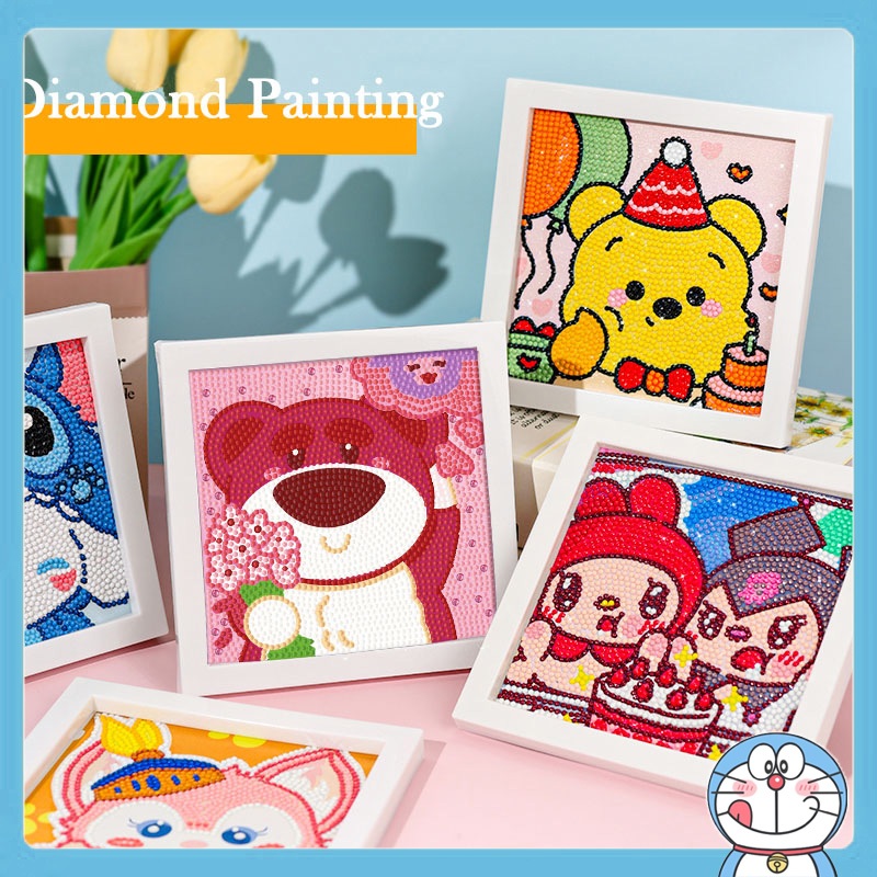 ครอสติสคริสตัล พร้อมกรอบ Diamond Painting ลายซานริโอ้น่ารัก ขนาด 18*18 cm DIY ของเล่นเด็ก