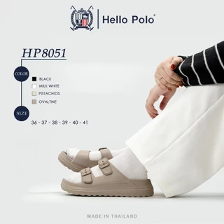 Hello Polo รองเท้าแตะผู้ชาย รองเท้าแตะสายคาดคู่ รองเท้าแตะเพื่อสุขภาพ วัสดุ EVA กันลื่น พื้นหนา ทนต่อการสึกหรอ HP8051