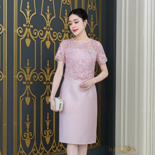 All Ladies เดรสผ้าไหมลูกไม้ซีทรูผ้าเกรดพรีเมี่ยมแขนสั้น  งาน…