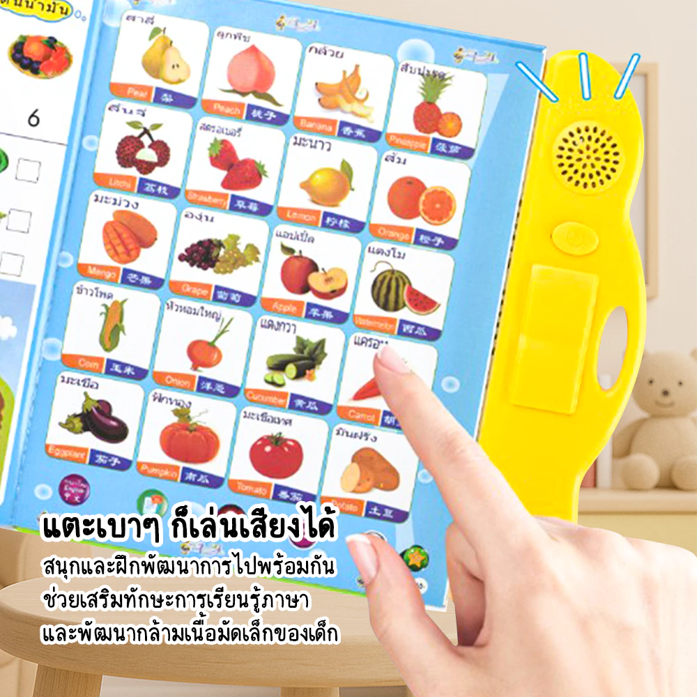 FYP หนังสือพูดได้ 3 ภาษา สร้าง IQ&EQ (ไทย จีน อังกฤษ) หนังสือเด็ก เสริมทักษะ มีภาพและเสียง thumbnail 5