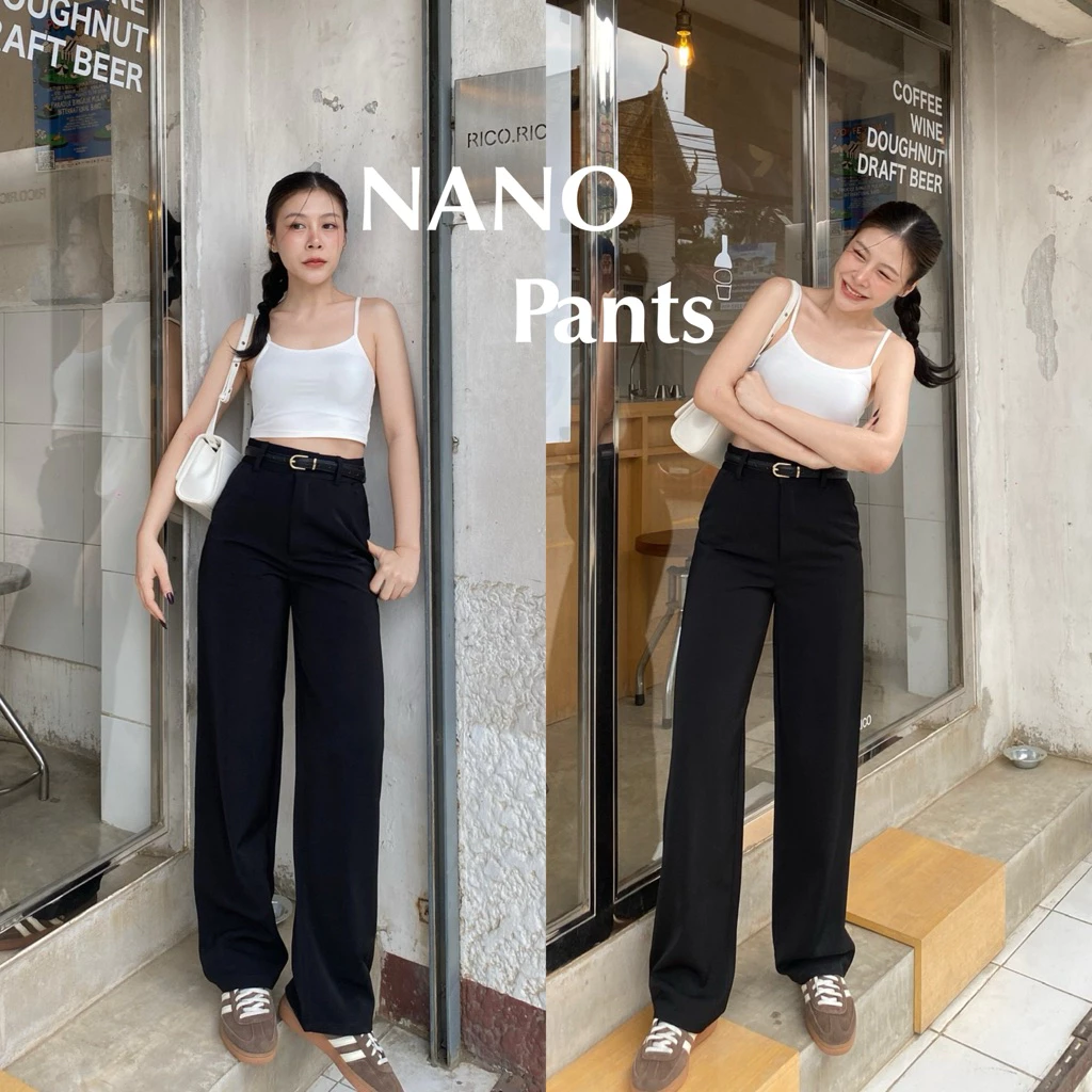 (𝟎𝟎𝟖) พร้อมส่ง🍉𝐍𝐀𝐍𝐎🍉(S-2XL) กางเกงขากระบอกกลาง ทรงสวยมาก ได้ไปไม่ผิดหวัง ผ้านาโนเนื้อแน่น ทิ้งตัวสวย ใส่ได้ทุกโอกาส