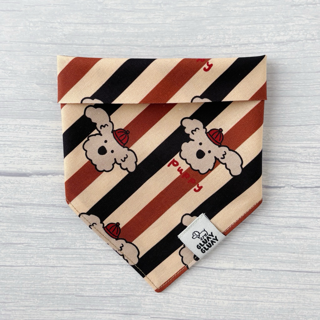 GLUAY GLUAY - ผ้าพันคอหมาแมว ผ้าพันคอสัตว์เลี้ยง - ผ้าคอตตอนนำเข้า - Puppy Stripe