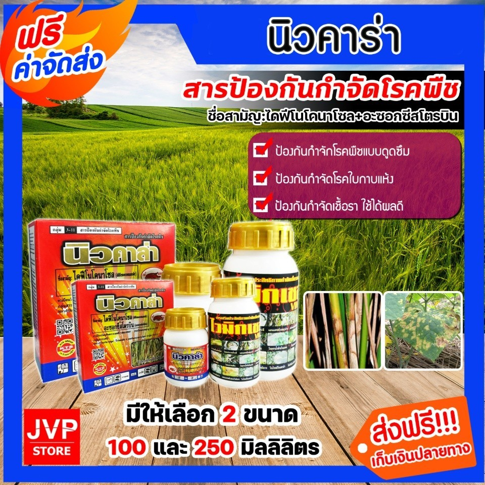 นิวคาล่า สารป้องกันกำจัดโรคพืช มี 2 ขนาด 100,250 มิลลิลิตร ตราเข้แดง โรคใบแห้งในข้าวเชื้อรา โรคช่อดำ โรคใบจุดสีม่วง