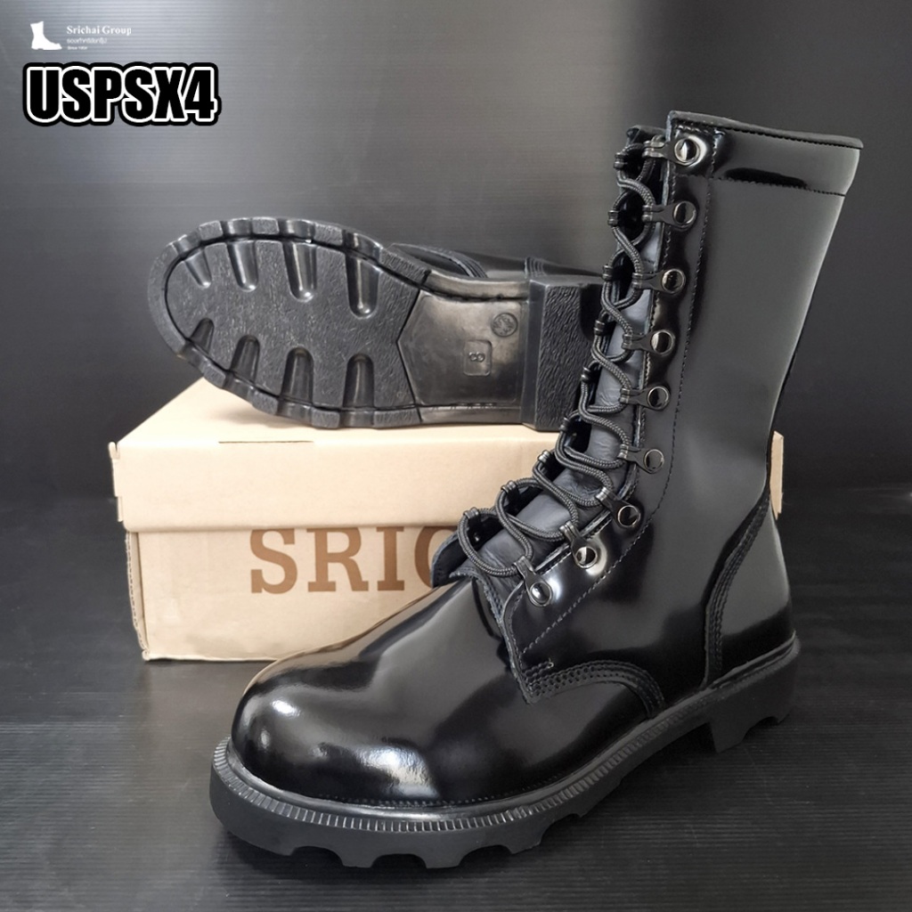 คอมแบท รุ่น USPS4/ USPSX4 หนังขัดมันเกรดพรีเมี่ยม หูร้อยรูเหล็ก by Srichaigroup