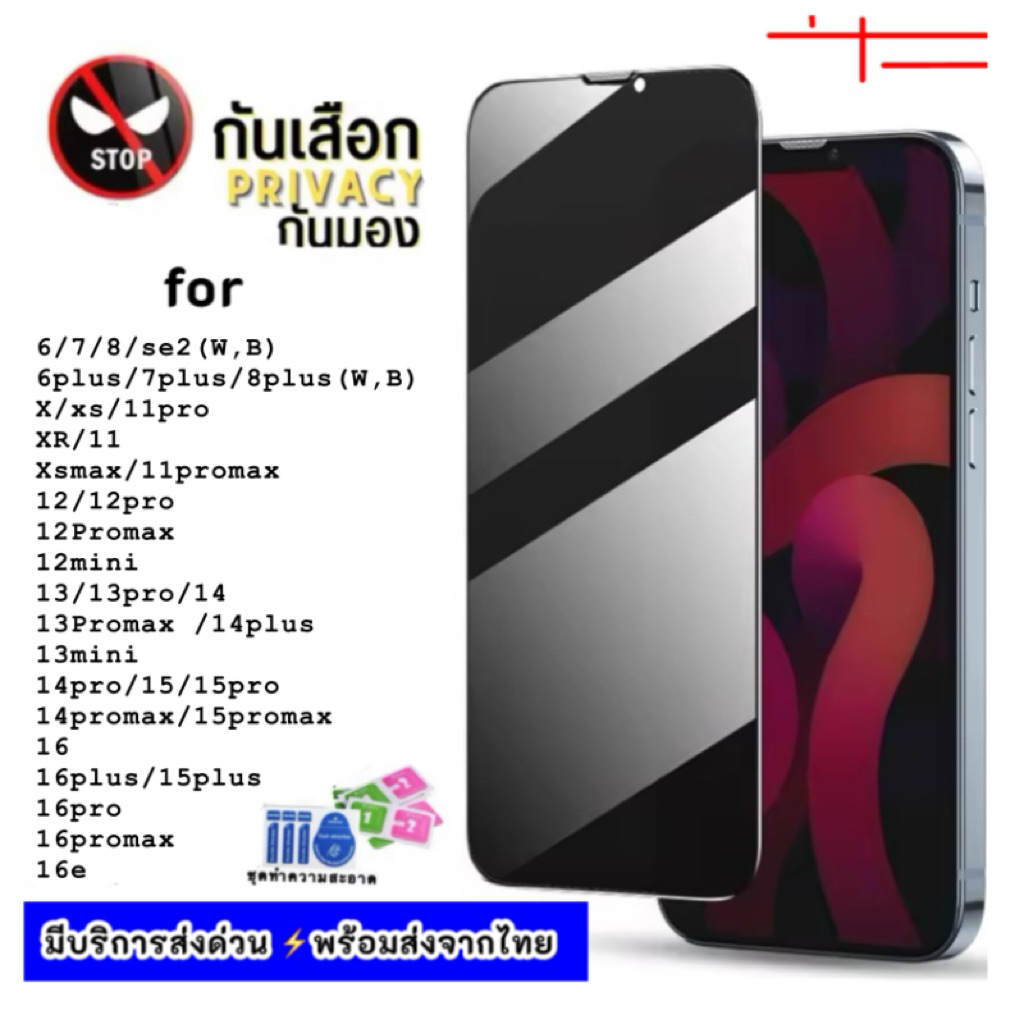 ฟิล์มกันมอง ฟิล์มป้องกันการสอดแนม ฟิล์มกันเสือก พร้อมส่ง สำหรับ iPhone 13/13pro/13promax/13mini/12/1