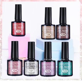 สีทาเล็บเจล สีแฟลช กากเพชร RISYAL 7.3ml สีทาเล็บ ต้องอบ ano_beauty