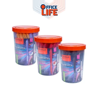 Quantum (ควอนตัม) ปากกาลูกลื่น รุ่น 007 Hitz Pastel ขนาด 0.7 มม. หมึกดำ แดง น้ำเงิน ( 1 ด้าม / คละสีด้าม )
