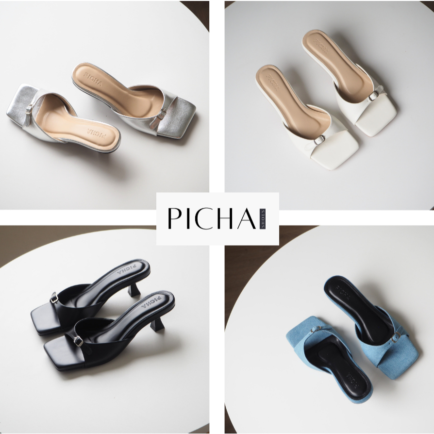 BELT รองเท้าส้นสูงผู้หญิง 4 สี พื้นนุ่ม ปรับสายได้ 3 ระดับ (สูง 1.5 นิ้ว) PICHA.SHOES