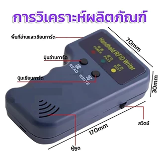 🔥ซื้อ 1 แถม 12🔥เครื่องก๊อปปี้คีย์การ์ด 125KHz เครื่องอ่านการ์ด Rfid เขียนคีย์การ์ด พร้อมบัตรทำสำเนา 6ใบ พวงกุญแจ 6 อัน
