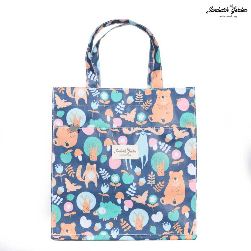 [ใหม่! ผ้าเคลือบกันน้ำแบบด้าน นิ่มแต่เป็นทรง] กระเป๋าใส่กล่องข้าว แบรนด์ Sandwich Garden