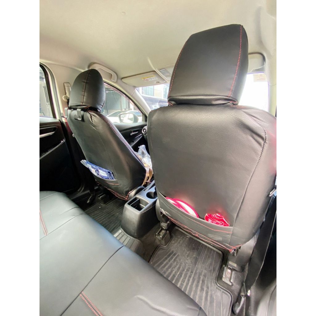 ชุดหุ้มเบาะ Mazda 2 4ประตู(SEDAN) สีดำด้ายแดง เบาะหลังหลังแยก 2015 - 2025 หน้าหลัง ตรงรุ่น เข้ารูป [ทั้งคัน] มาสด้า 2 - รูปที่ 5
