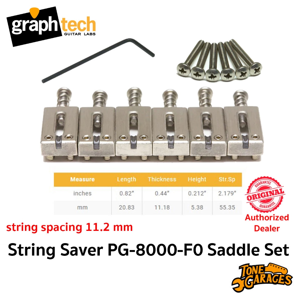 Graph Tech String Saver PG-8000-F0 Classics Saddles Set Strat & Tele แซดเดิ้ลกีต้าร์ ลดสายขาด