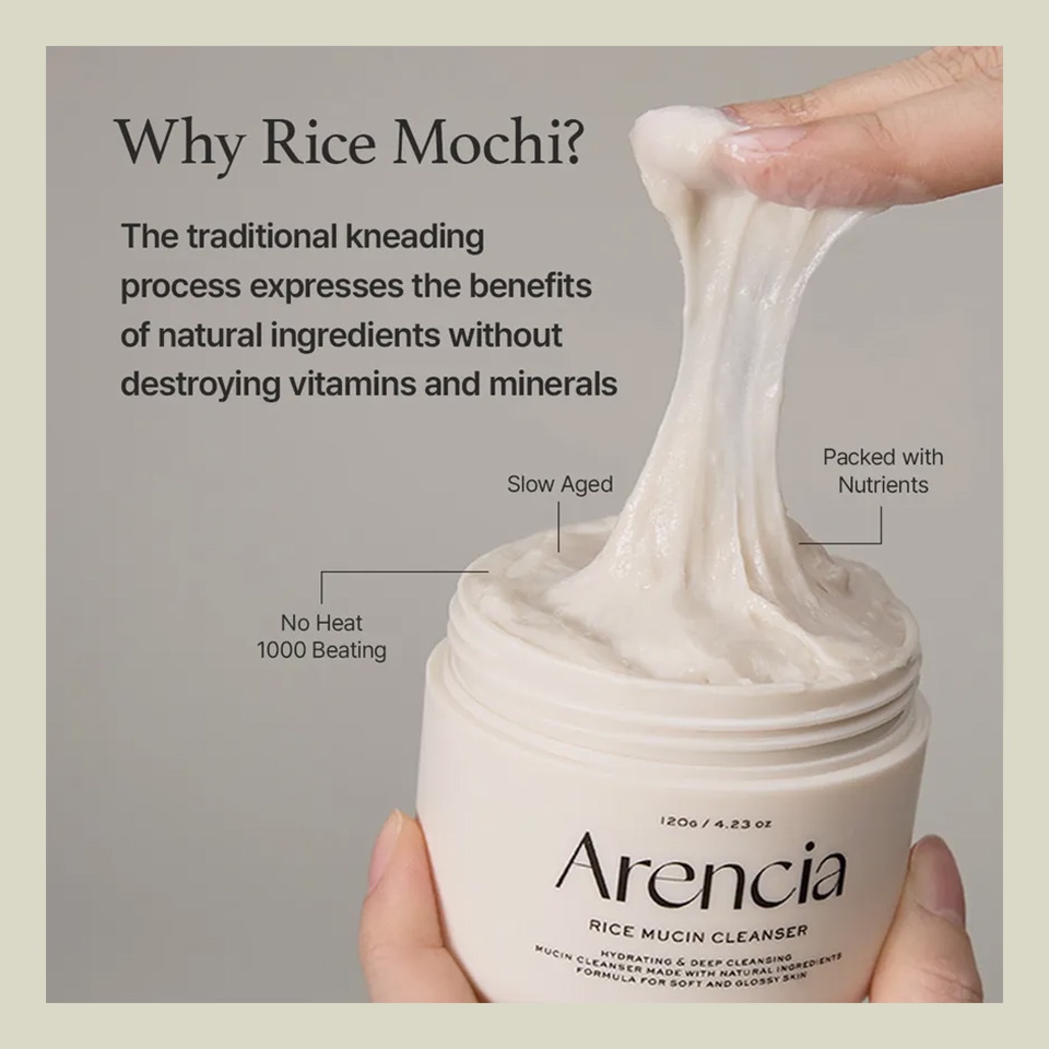 🍀 ARENCIA : แท้พร้อมส่ง exp.2028 fresh green rice mochi cleanser, rice mucin cleanser 120g - รูปที่ 6