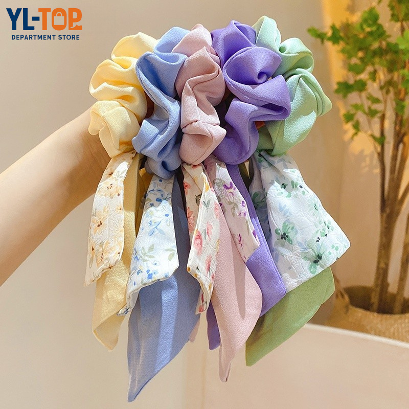 ที่คาดผม ผ้าพันคอ ประดับโบว์ ลายดอกไม้ ขนาดเล็ก สําหรับผู้หญิง G2822