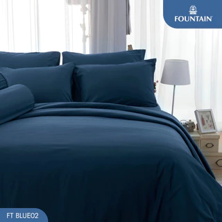 Fountain FT Blue02 รุ่น Color สีพื้น โทนน้ำเงินเข้ม สัมผัสนุ่มสบายด้วยชุดเครื่องนอนฟาวน์เทน ผ้าปู ผ้าปูที่นอน ผ้านวม