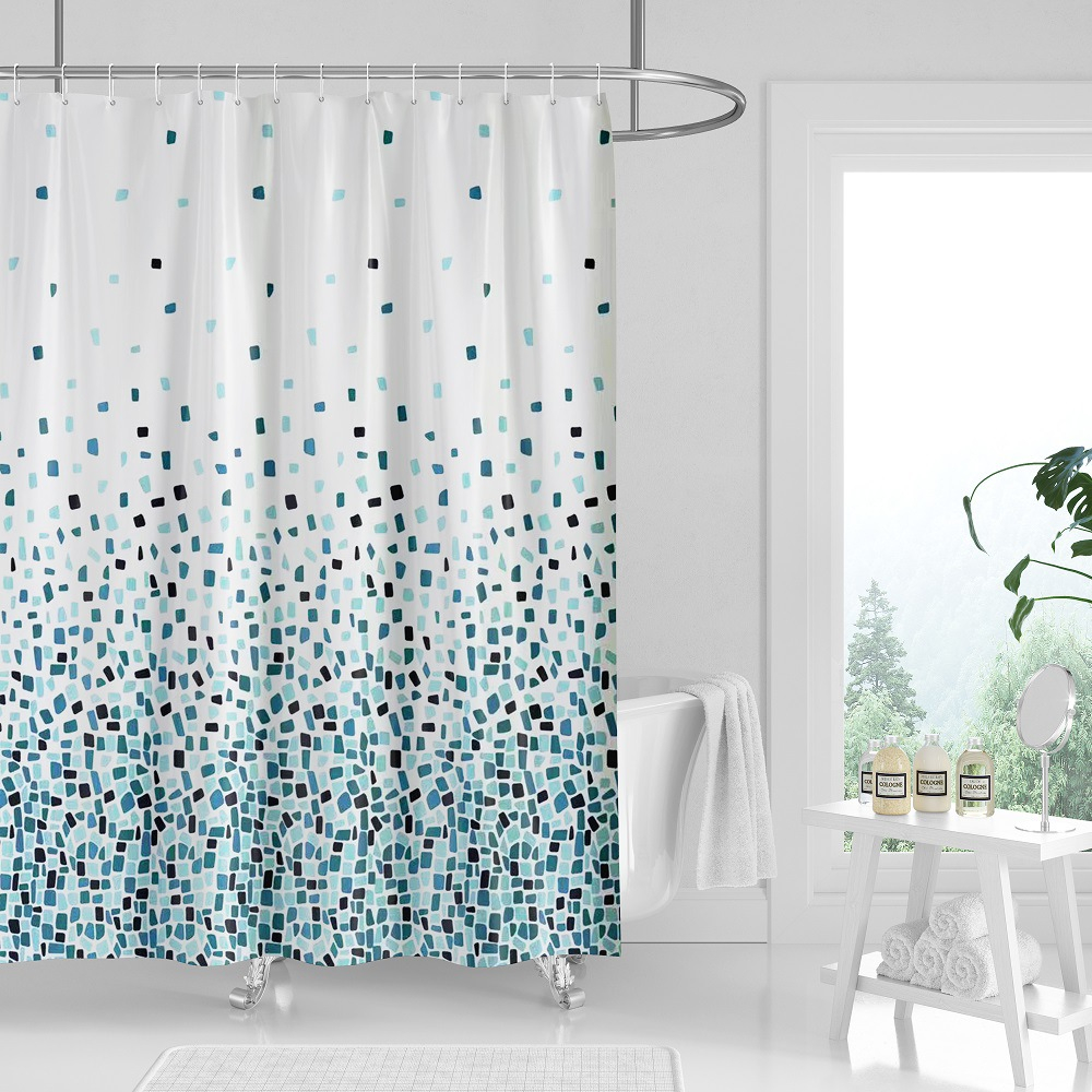 พร้อมส่ง🌷ผ้าม่านห้องน้ำ สไตล์มินิมอล กว้าง180 ซม. สูง200 ซม. กันเชื้อรา เจาะตาไก่มีห่วงพลาสติก (ราวซื้อแยก) - รูปที่ 5