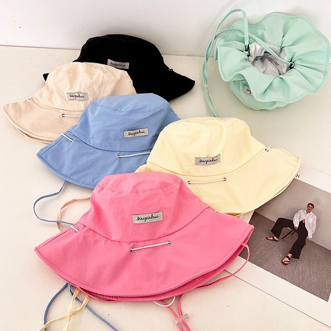 หมวกบักเก็ต มี6สี สไตล์เกาหลี สามารถเก็บเป็นกระเป๋าได้ BUCKET