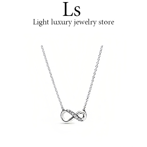 ②②✨ Jewelry สร้อยคอ สร้อยคอทองคำขาว จี้เงิน สร้อยคอแฟชั่น สร้อยคอผู้หญิง , ของขวัญคู่รัก