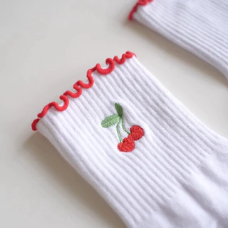 [พร้อมส่ง] 🍒Cherry Pop🍒 Grip Socks ถุงเท้ากันลื่น สำหรับโยคะ พิลาทิส ออกกกำลังกาย