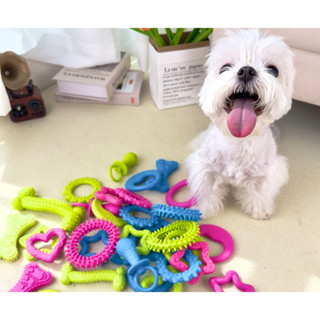 PP-304 ยางขัดฟันสุนัข ของกัดเล่นหมา ของเล่นสัตว์เลี้ยงสีสันส…